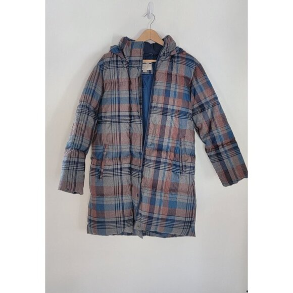 NWT A New Day Quilted Long Line Plaid Puffer Jacket - Picture 4 of 8